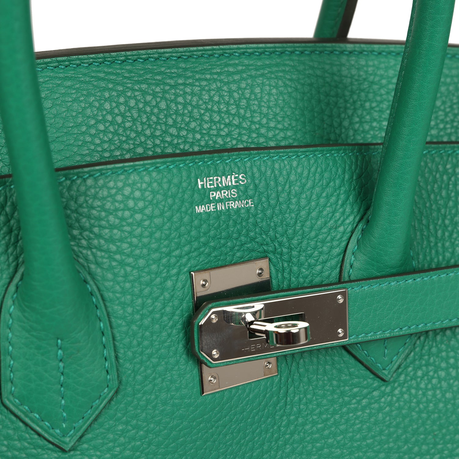 Pre-owned Hermes Birkin 35 Vert Vertigo Verso Clemence Palladium Hardware
