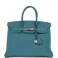 Hermes Birkin 35 Blue Jean Togo Palladium Hardware
