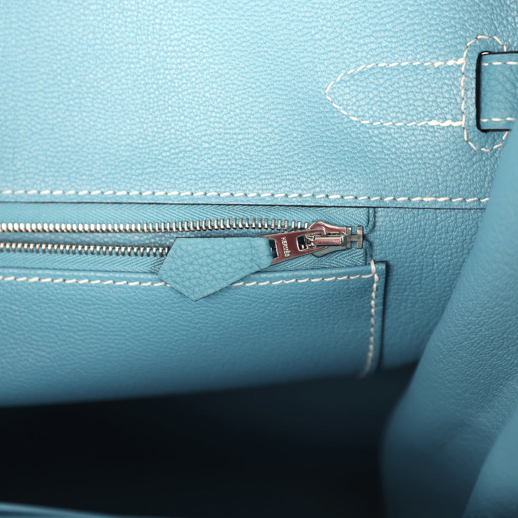 Hermes Birkin 35 Blue Jean Togo Palladium Hardware