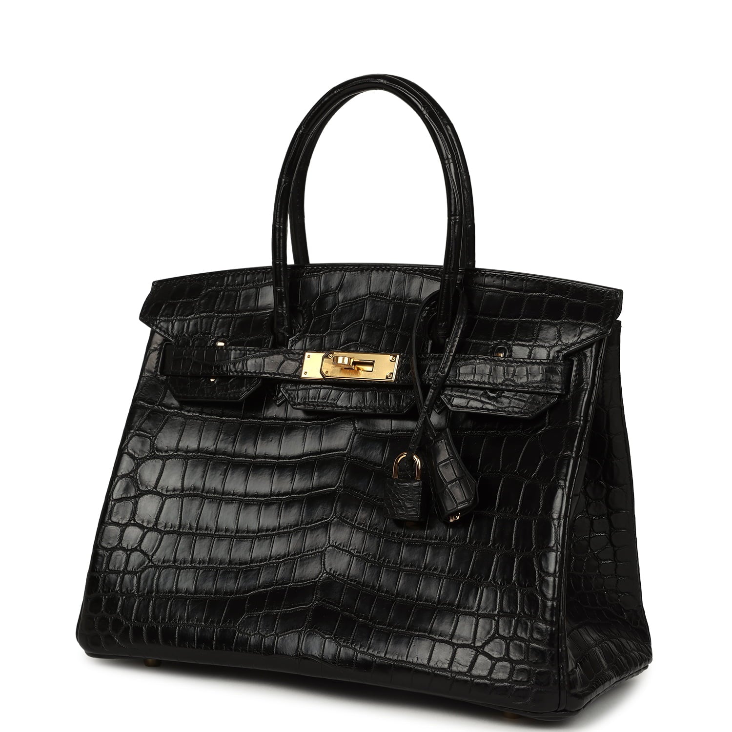 Hermes Birkin 30 Black Matte Niloticus Crocodile Gold Hardware