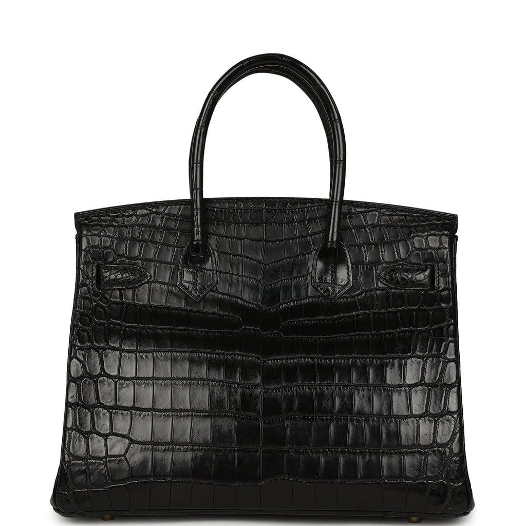 Hermes Birkin 30 Black Matte Niloticus Crocodile Gold Hardware