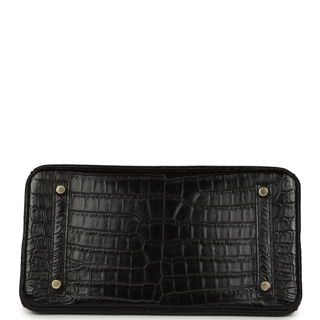Hermes Birkin 30 Black Matte Niloticus Crocodile Gold Hardware