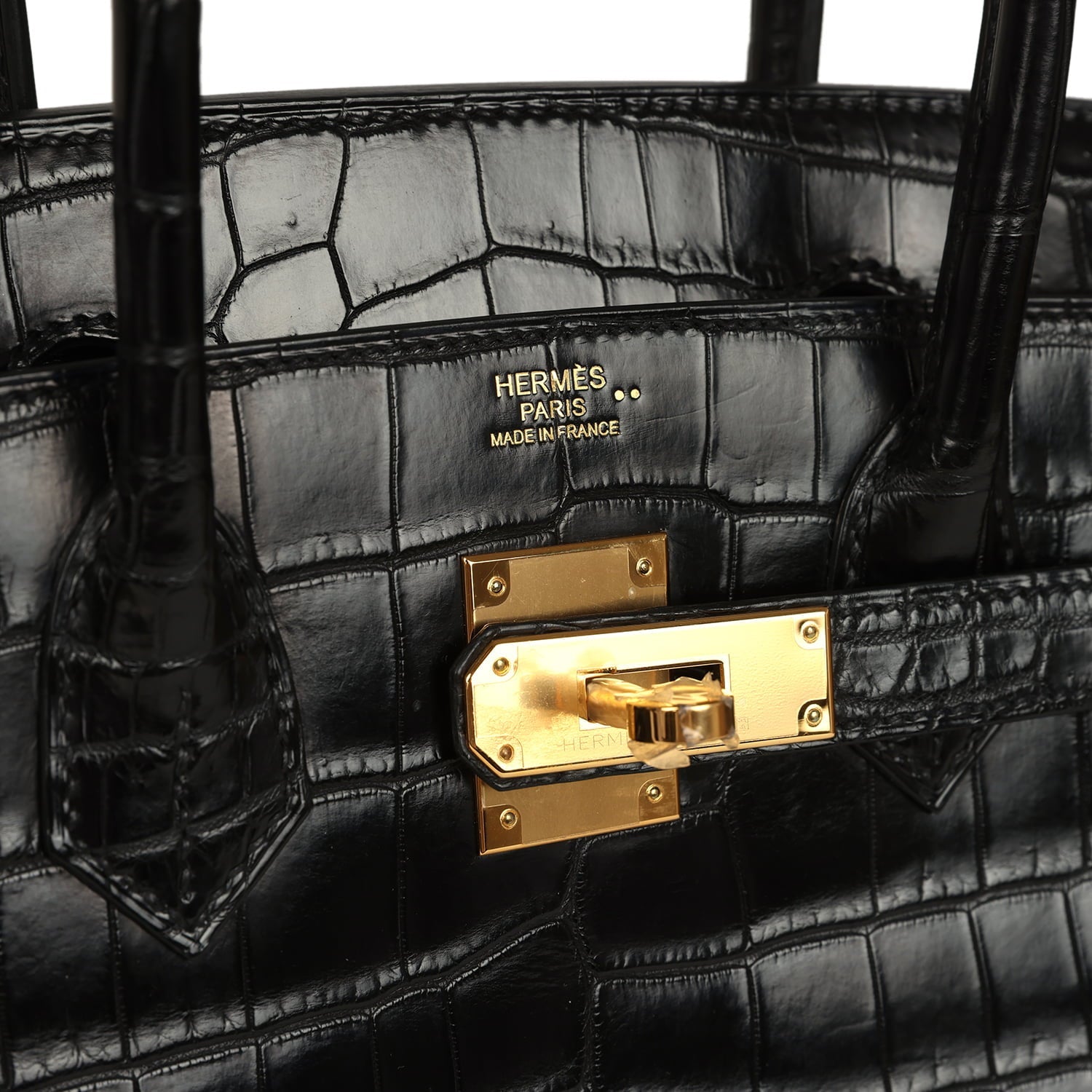 Hermes Birkin 30 Black Matte Niloticus Crocodile Gold Hardware