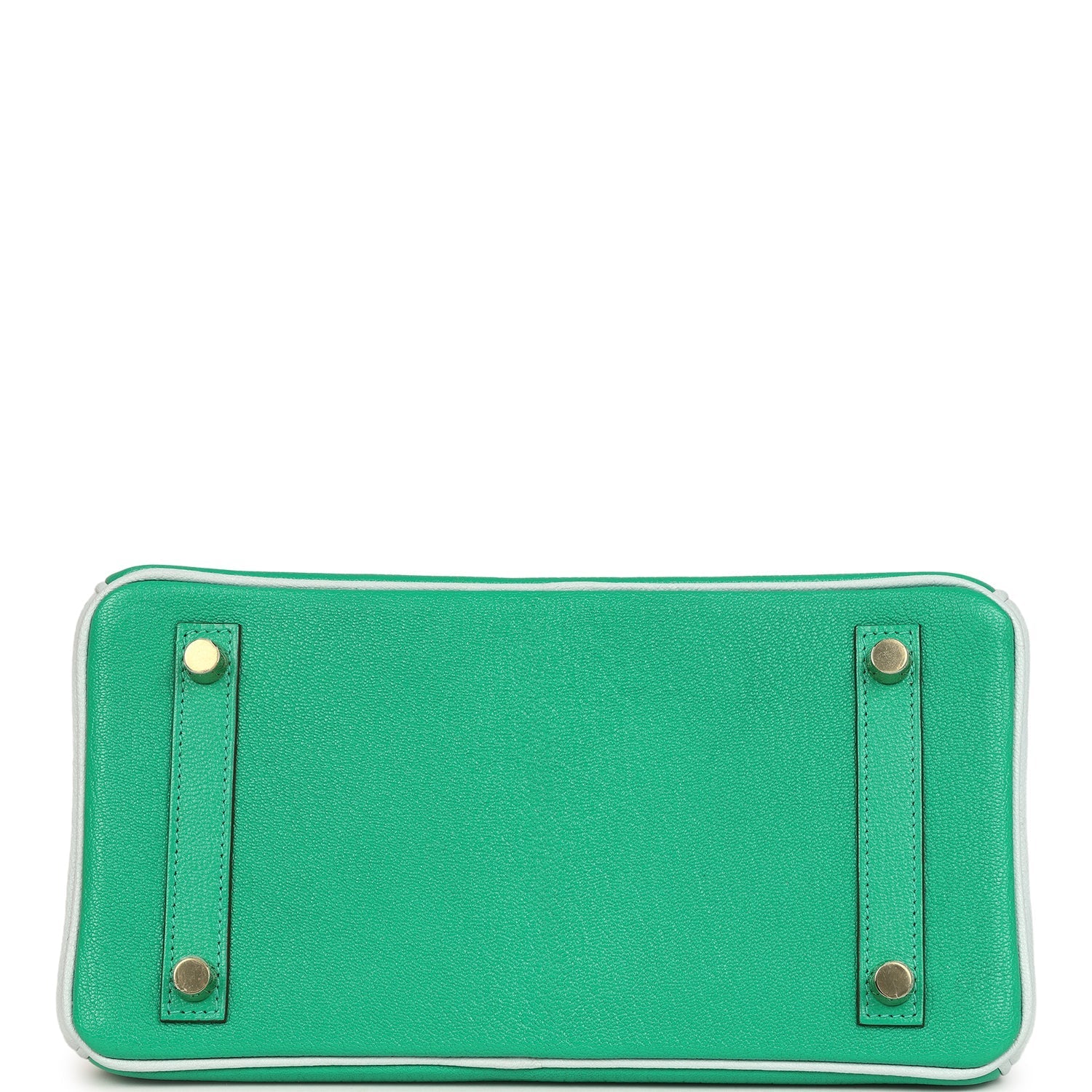 Hermes Special Order (HSS) Birkin 25 Bi-Color Menthe and Bleu Brume Chevre Mysore Brushed Gold Hardware