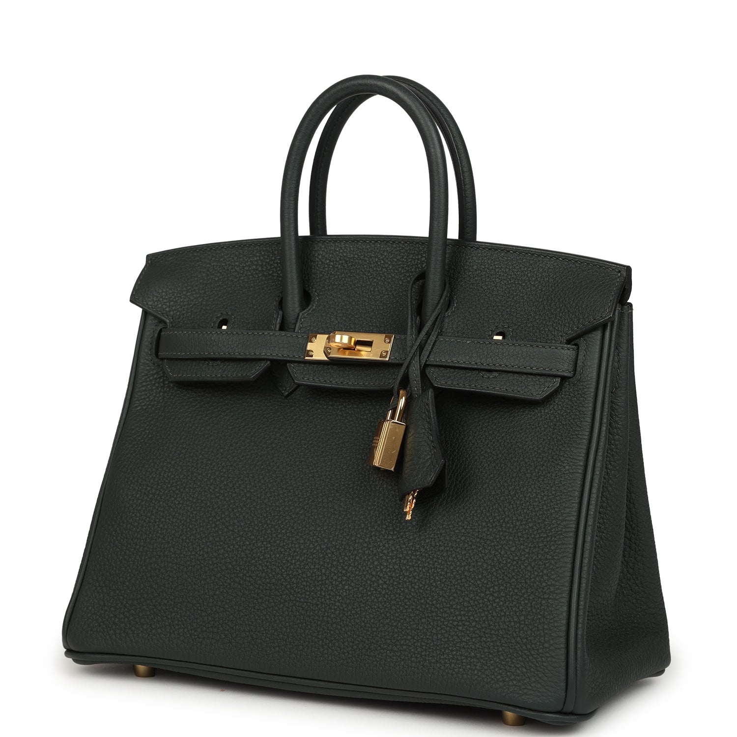 Hermes Birkin 25 Vert Fonce Togo Gold Hardware