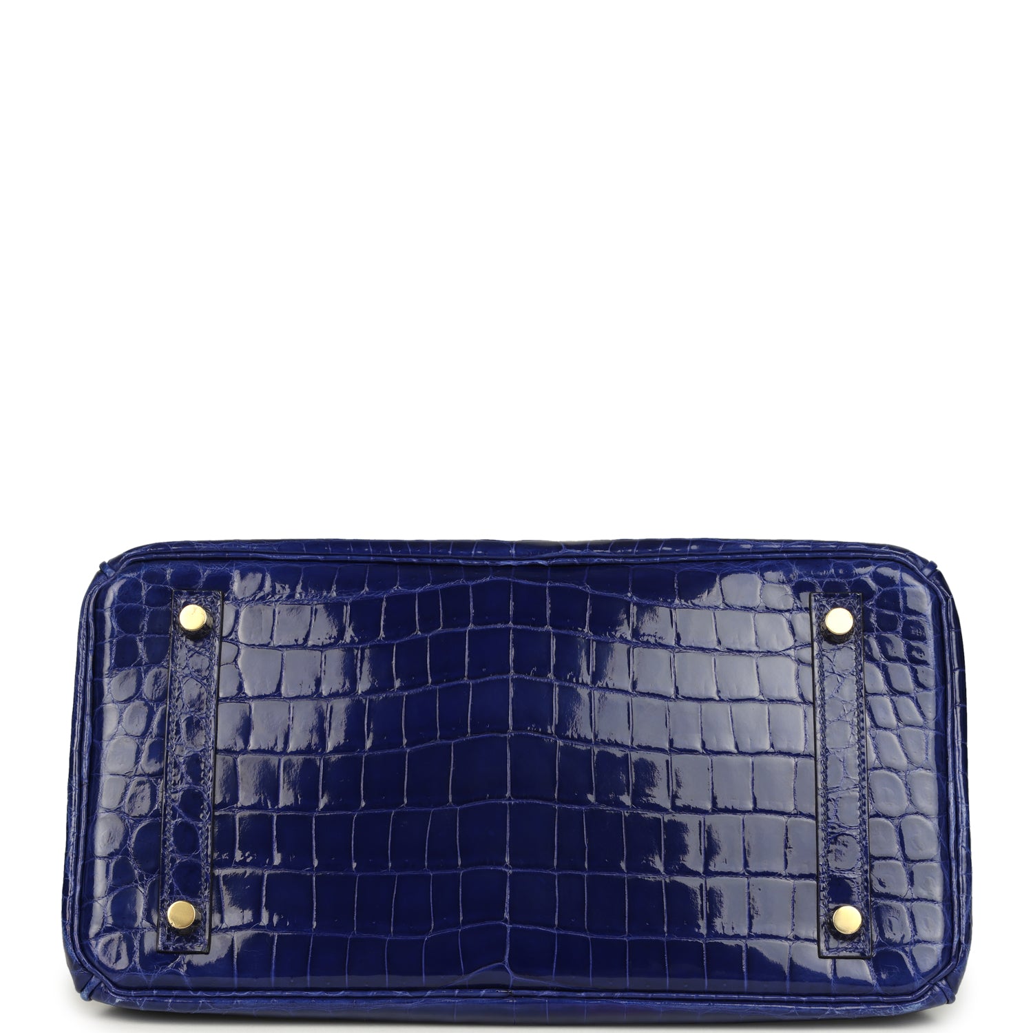 Pre-owned Hermes Birkin 30 Bleu Electric Shiny Niloticus Crocodile Gold Hardware
