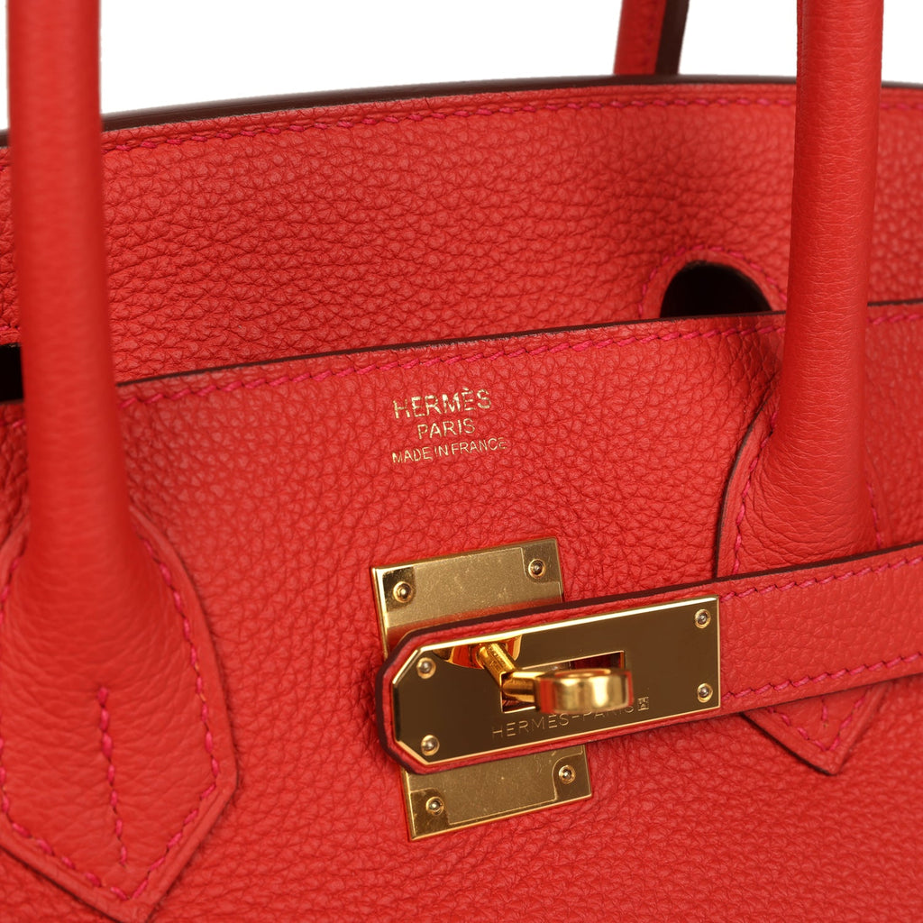 New Hermes Birkin 30 Rouge Tomate Togo Gold Hardware
