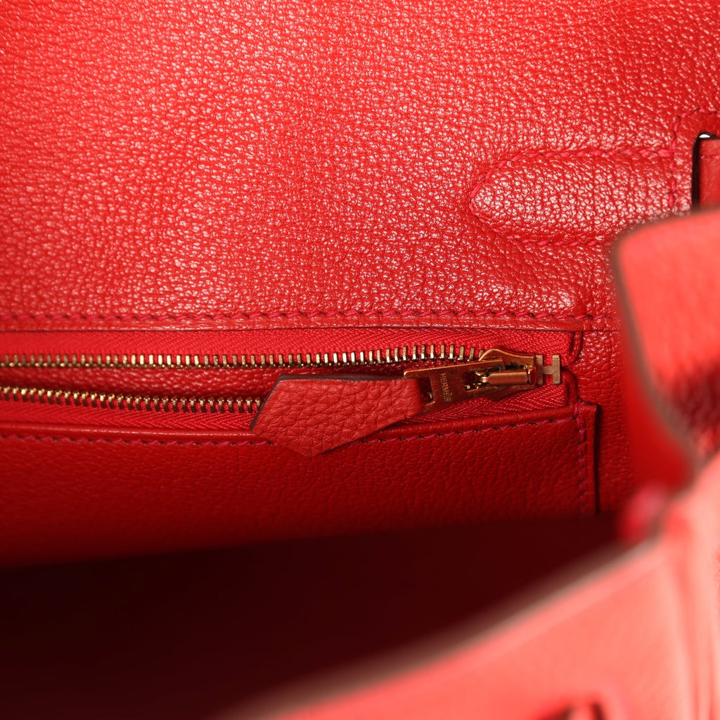 Pre-owned Hermes Birkin 30 Rouge Tomate Togo Gold Hardware