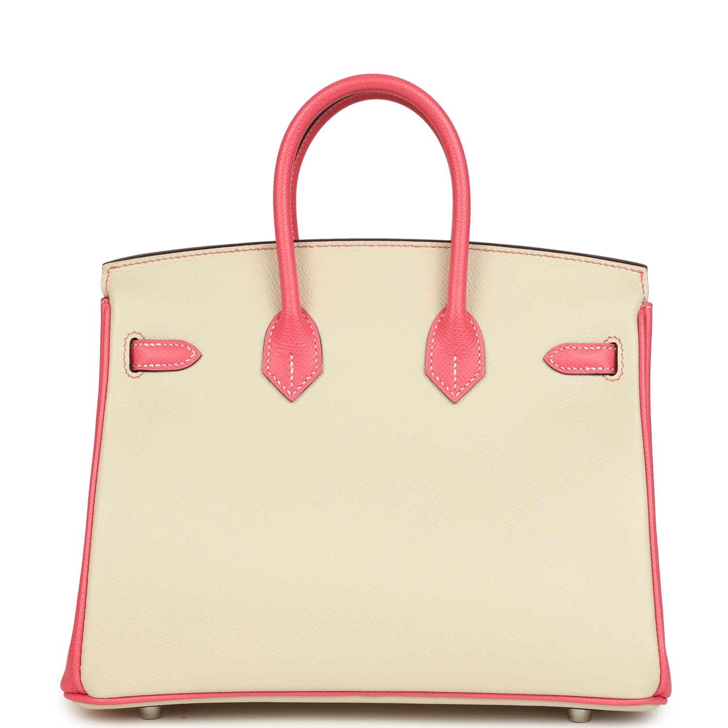 Hermes Special Order (HSS) Birkin 25 Craie and Rose Azalee Epsom Brushed Palladium Hardware