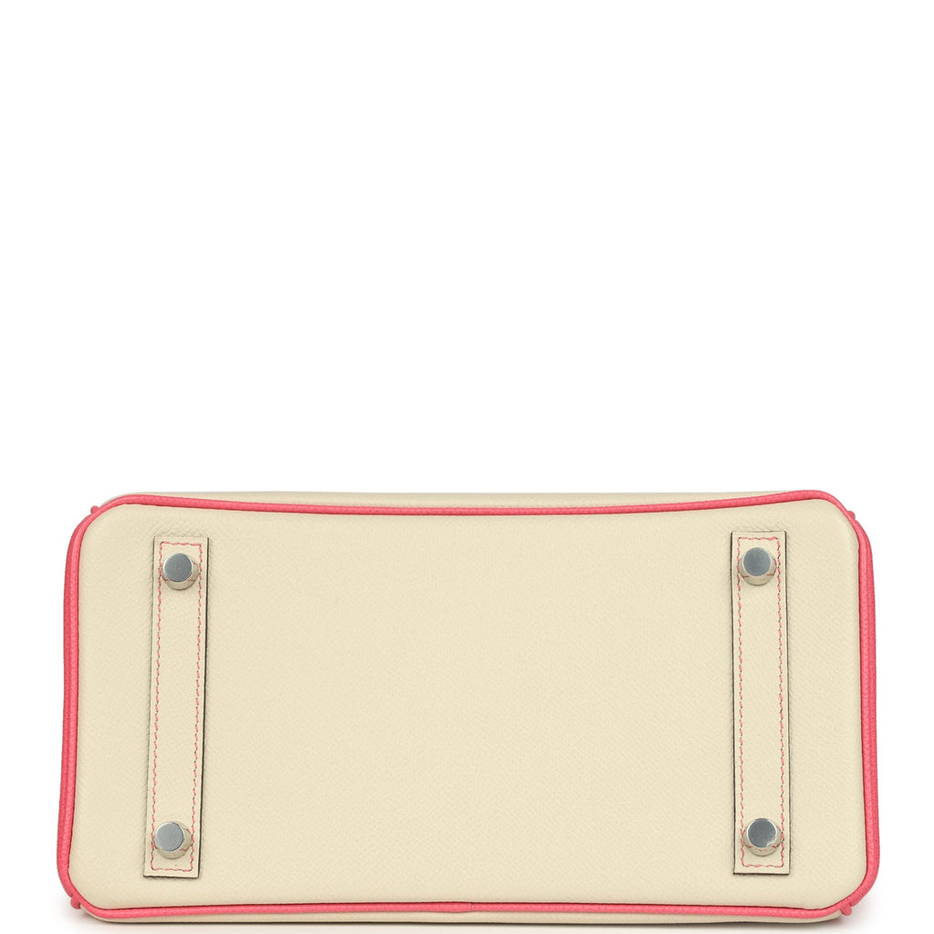 Hermes Special Order (HSS) Birkin 25 Craie and Rose Azalee Epsom Brushed Palladium Hardware