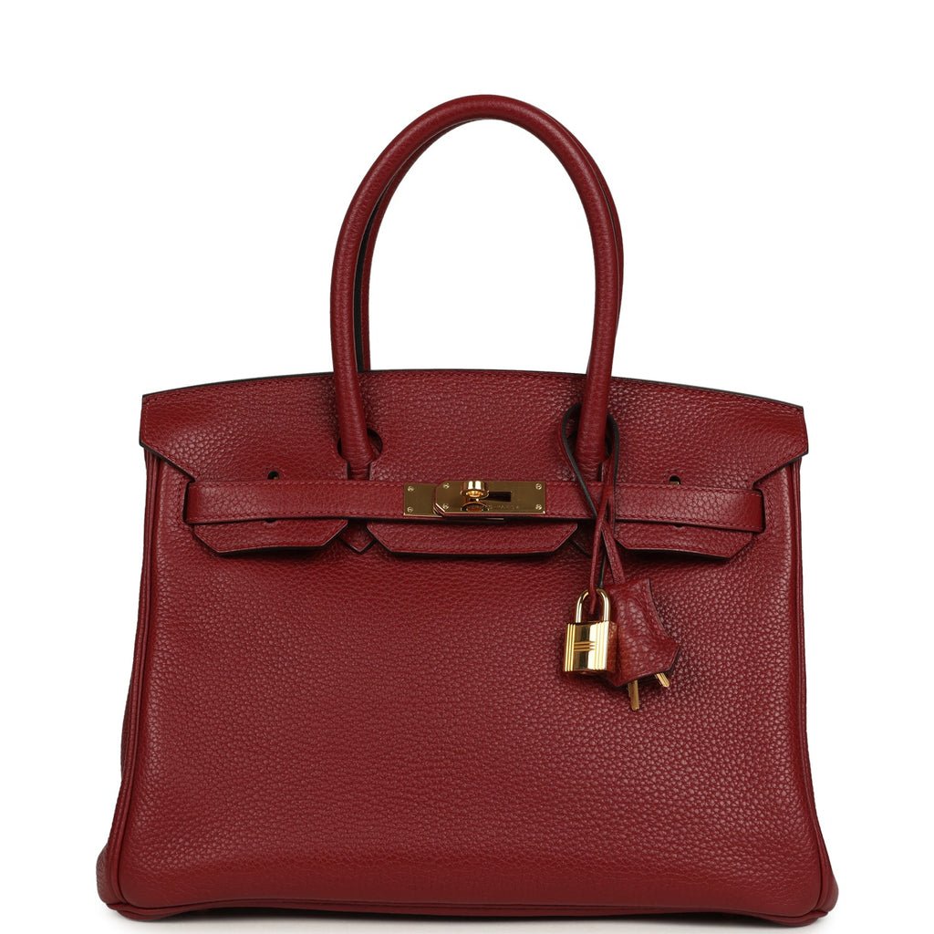 Pre-owned Hermes Birkin 30 Rouge H Togo Gold Hardware