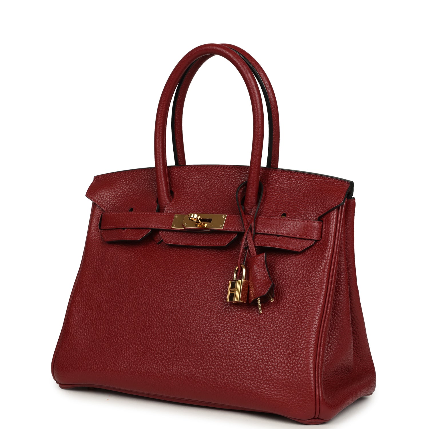 Pre-owned Hermes Birkin 30 Rouge H Togo Gold Hardware