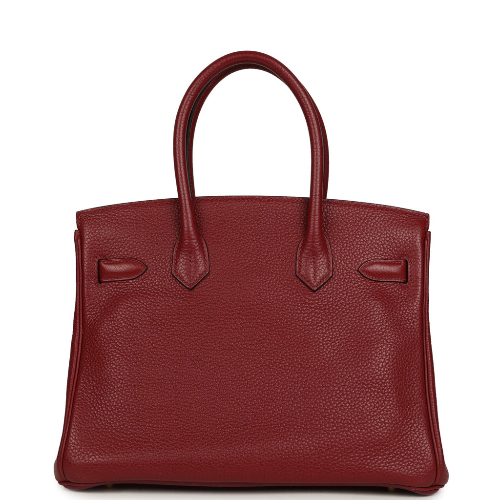 Pre-owned Hermes Birkin 30 Rouge H Togo Gold Hardware