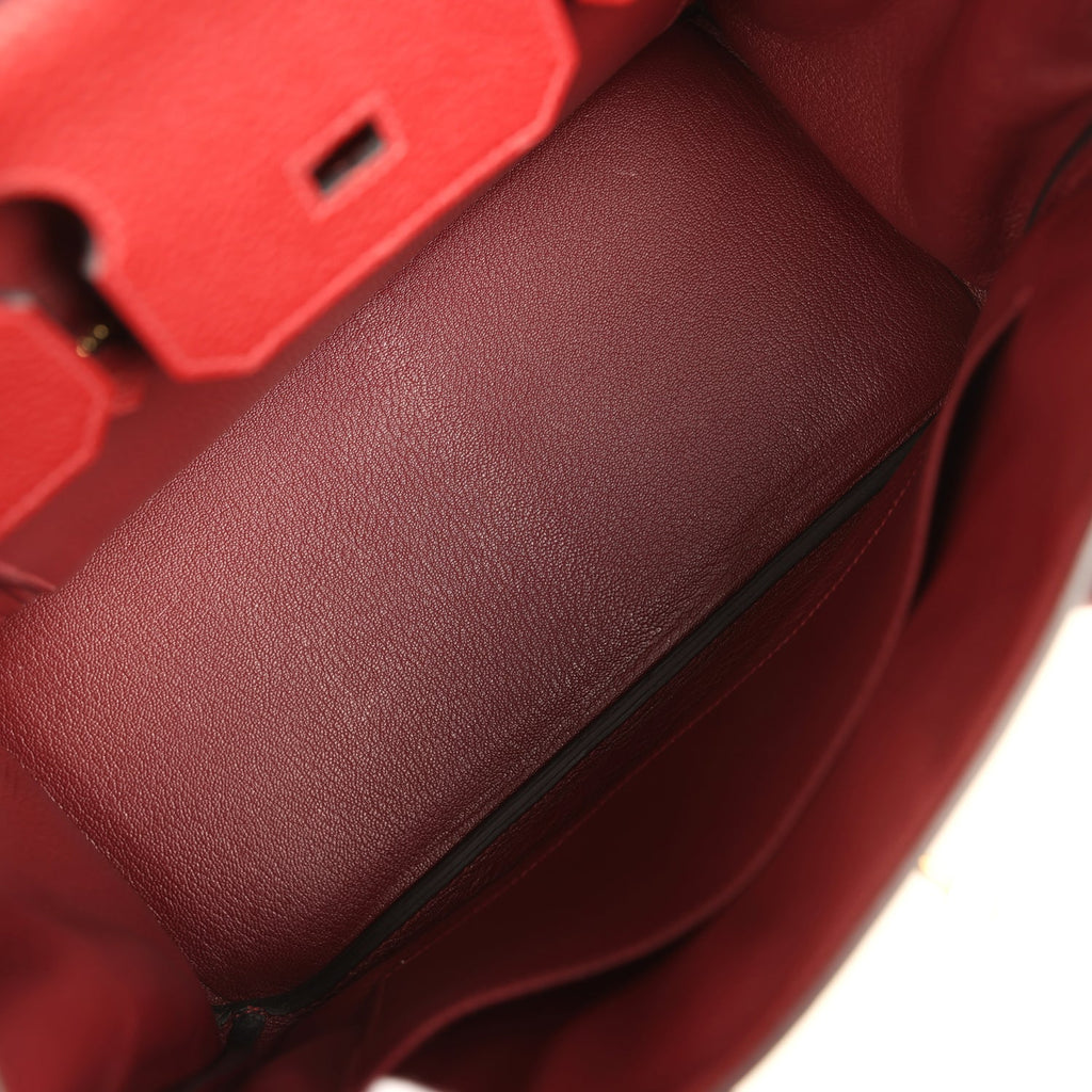 Pre-owned Hermes Birkin 30 Rouge H Togo Gold Hardware