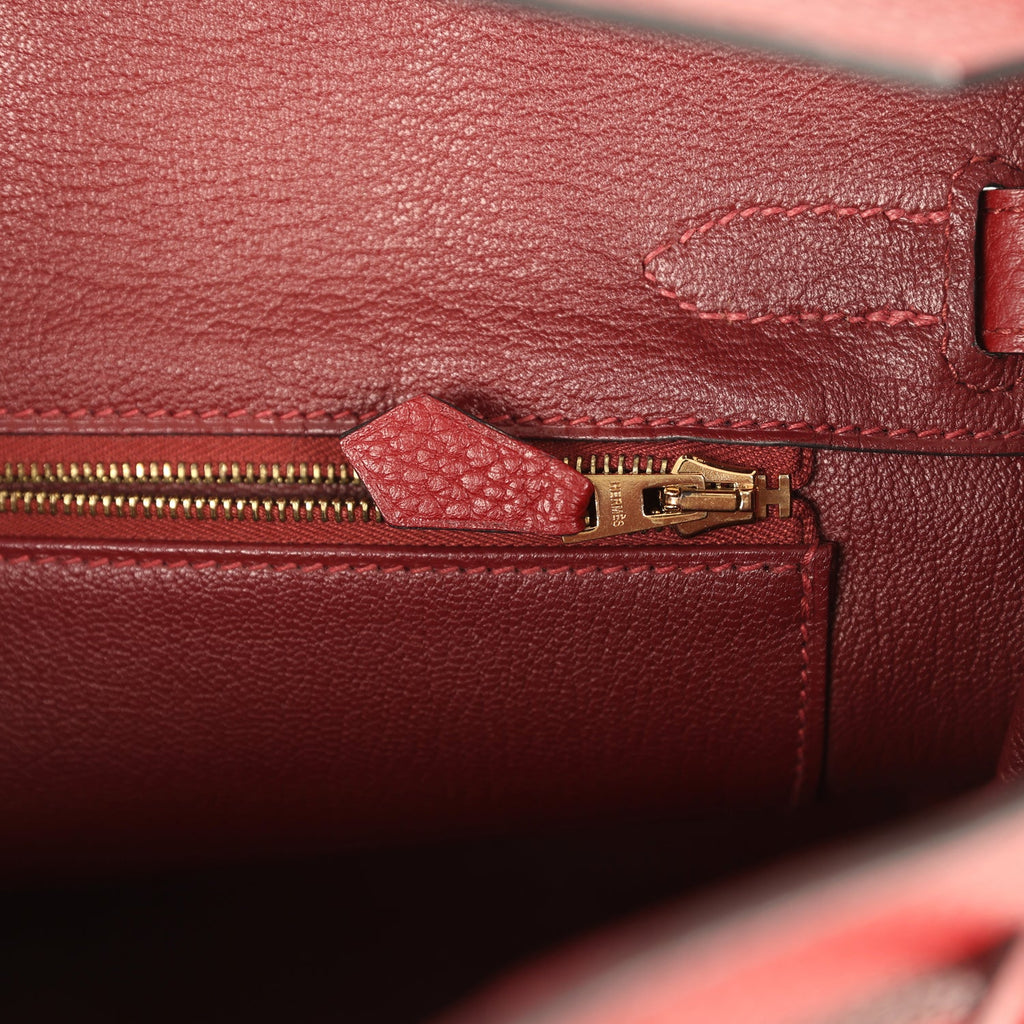 Pre-owned Hermes Birkin 30 Rouge H Togo Gold Hardware