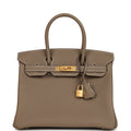 Hermes Birkin 30 Etoupe Togo Brushed Gold Hardware