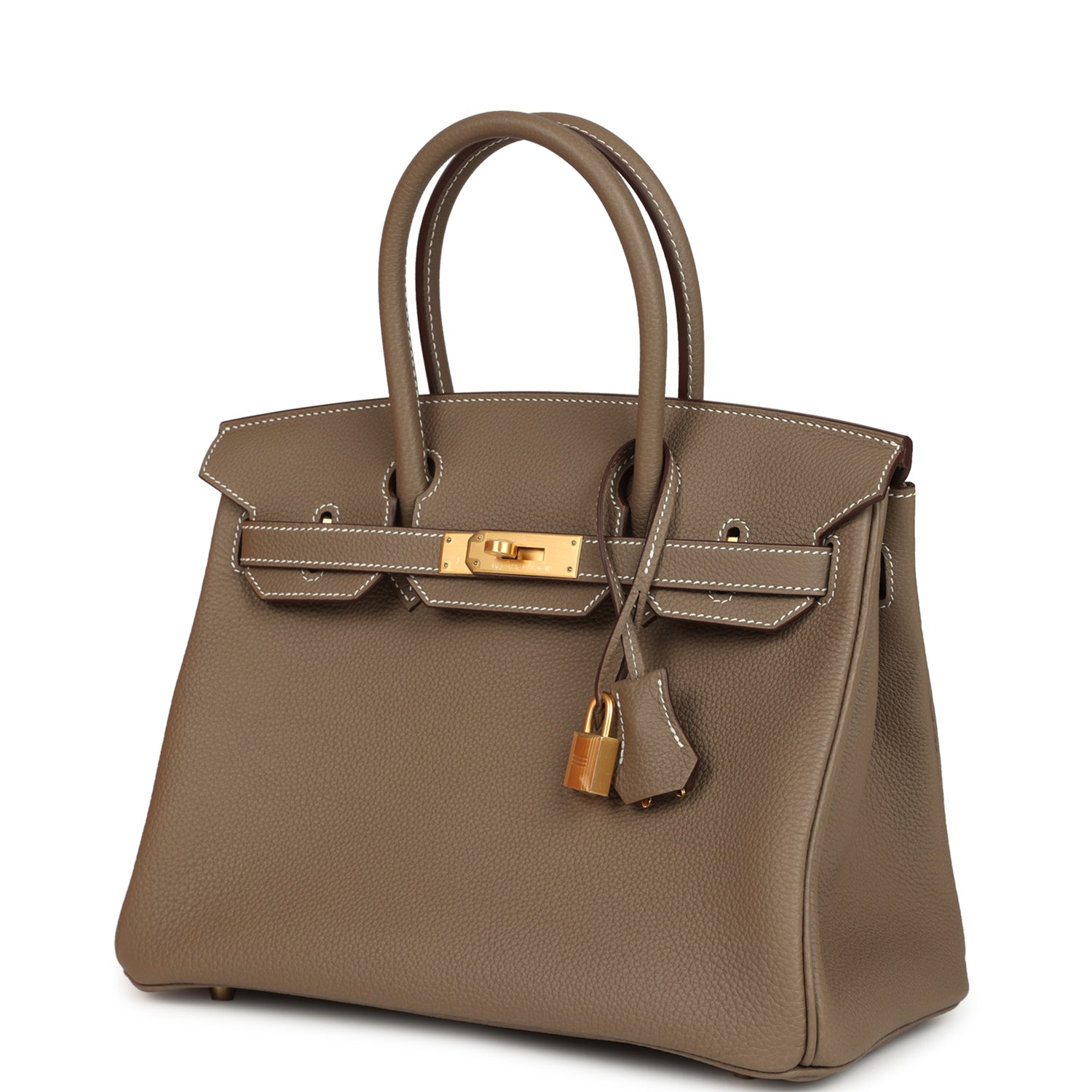 Hermes Birkin 30 Etoupe Togo Brushed Gold Hardware