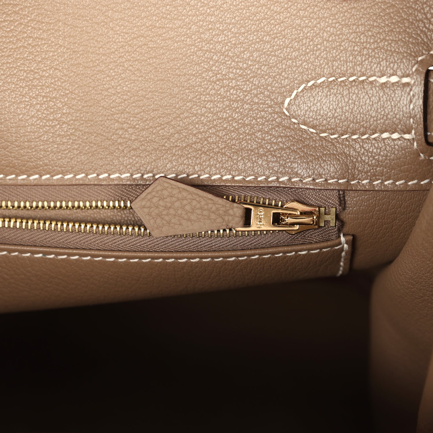 Hermes Birkin 30 Etoupe Togo Brushed Gold Hardware