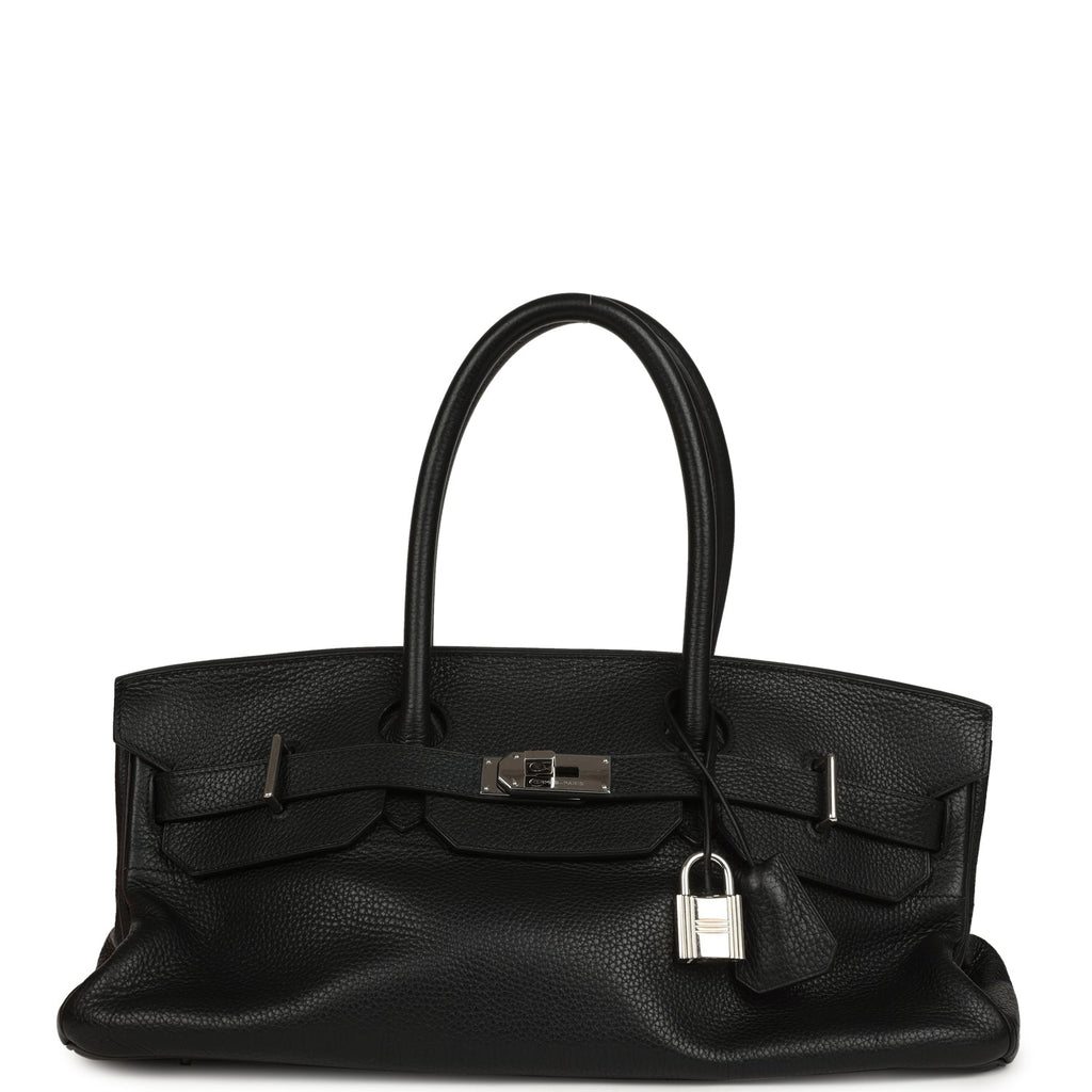 Vintage Hermes Shoulder Birkin 42 JPG Black Clemence Palladium Hardware