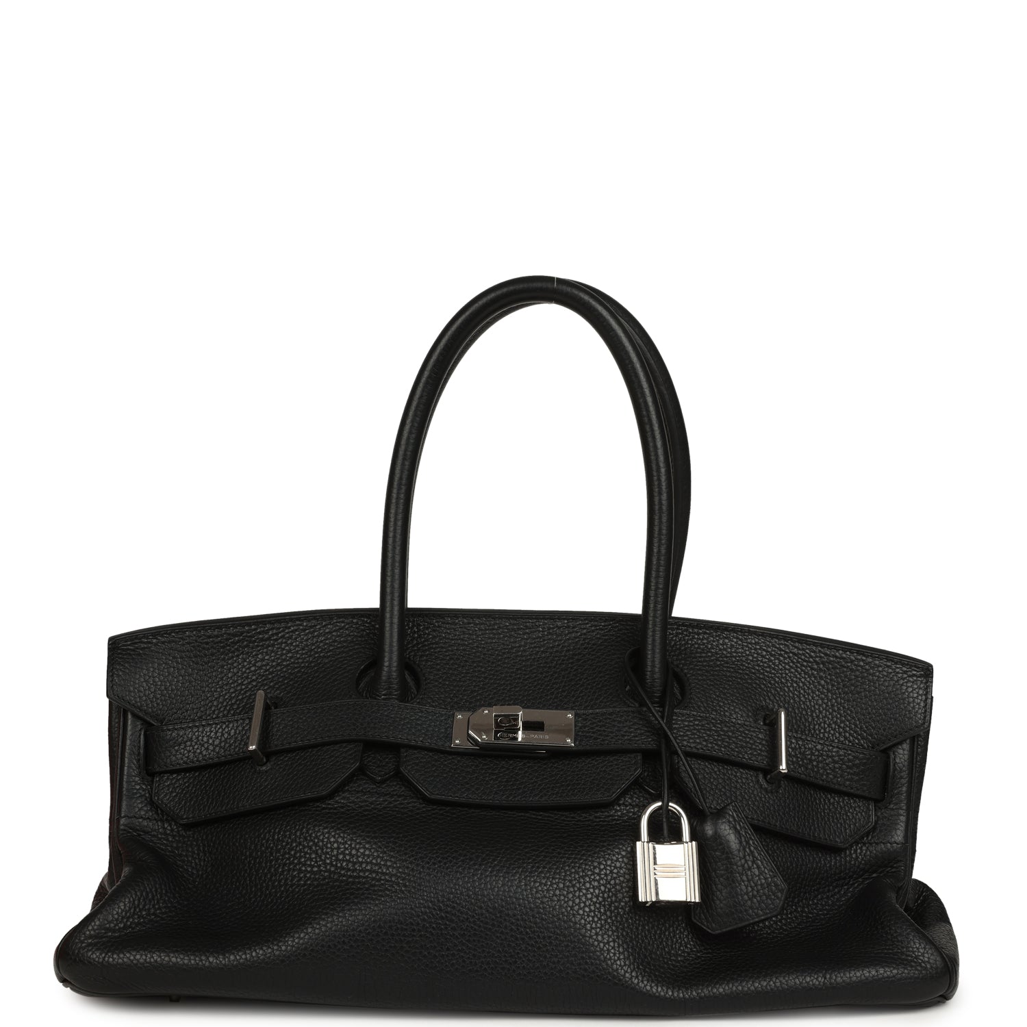 Vintage Hermes Shoulder Birkin 42 JPG Black Clemence Palladium Hardware