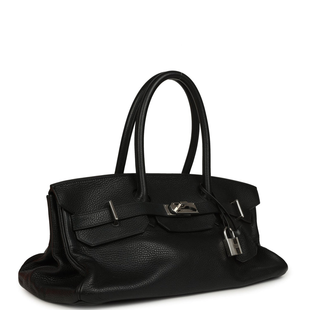 Vintage Hermes Shoulder Birkin 42 JPG Black Clemence Palladium Hardware