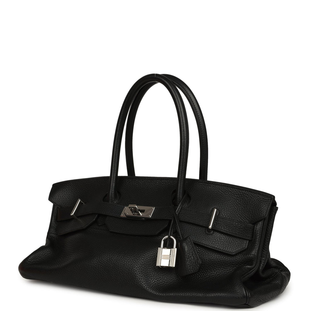 Vintage Hermes Shoulder Birkin 42 JPG Black Clemence Palladium Hardware