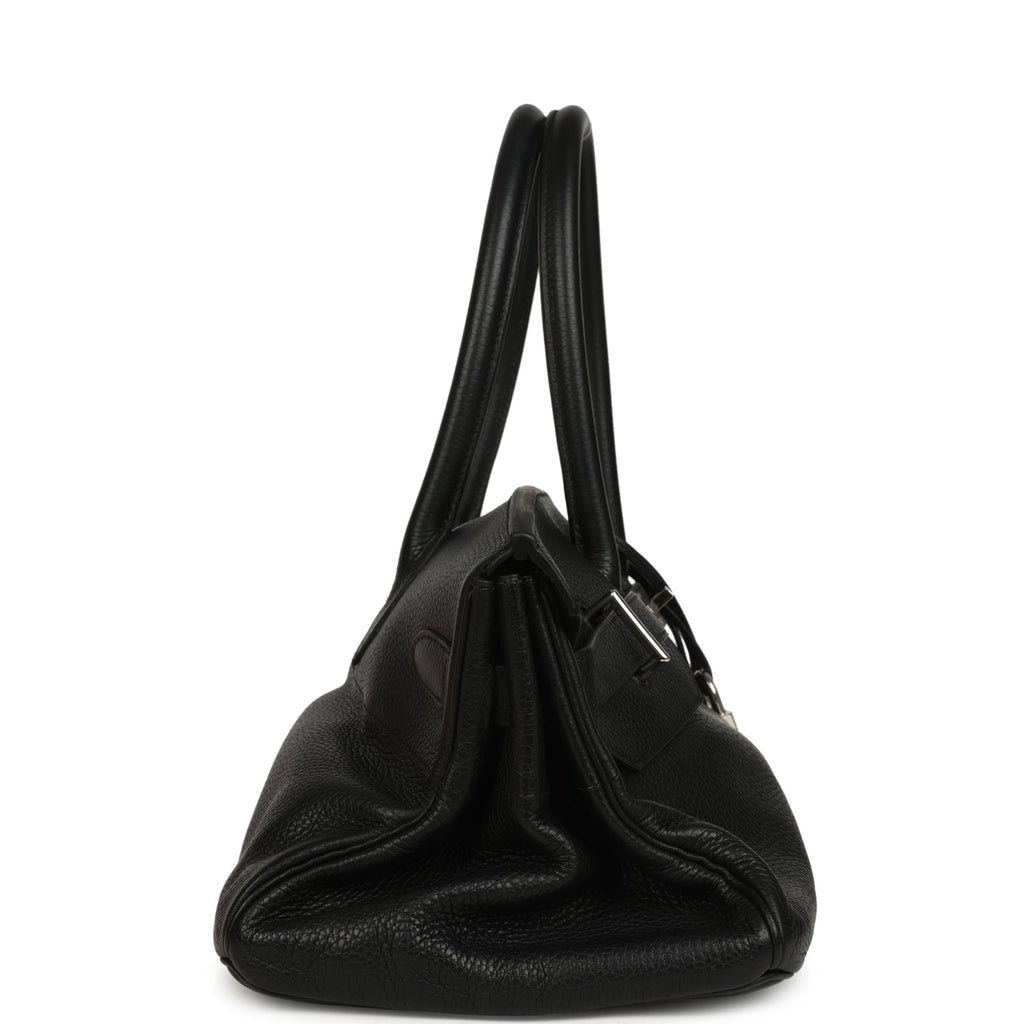 Vintage Hermes Shoulder Birkin 42 JPG Black Clemence Palladium Hardware