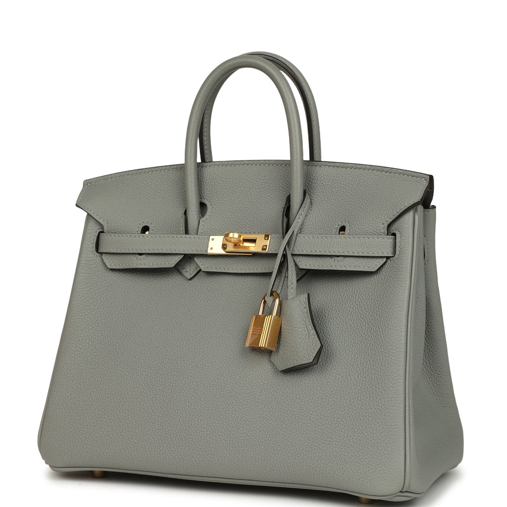 Hermes Birkin 25 Gris Mouette Togo Gold Hardware