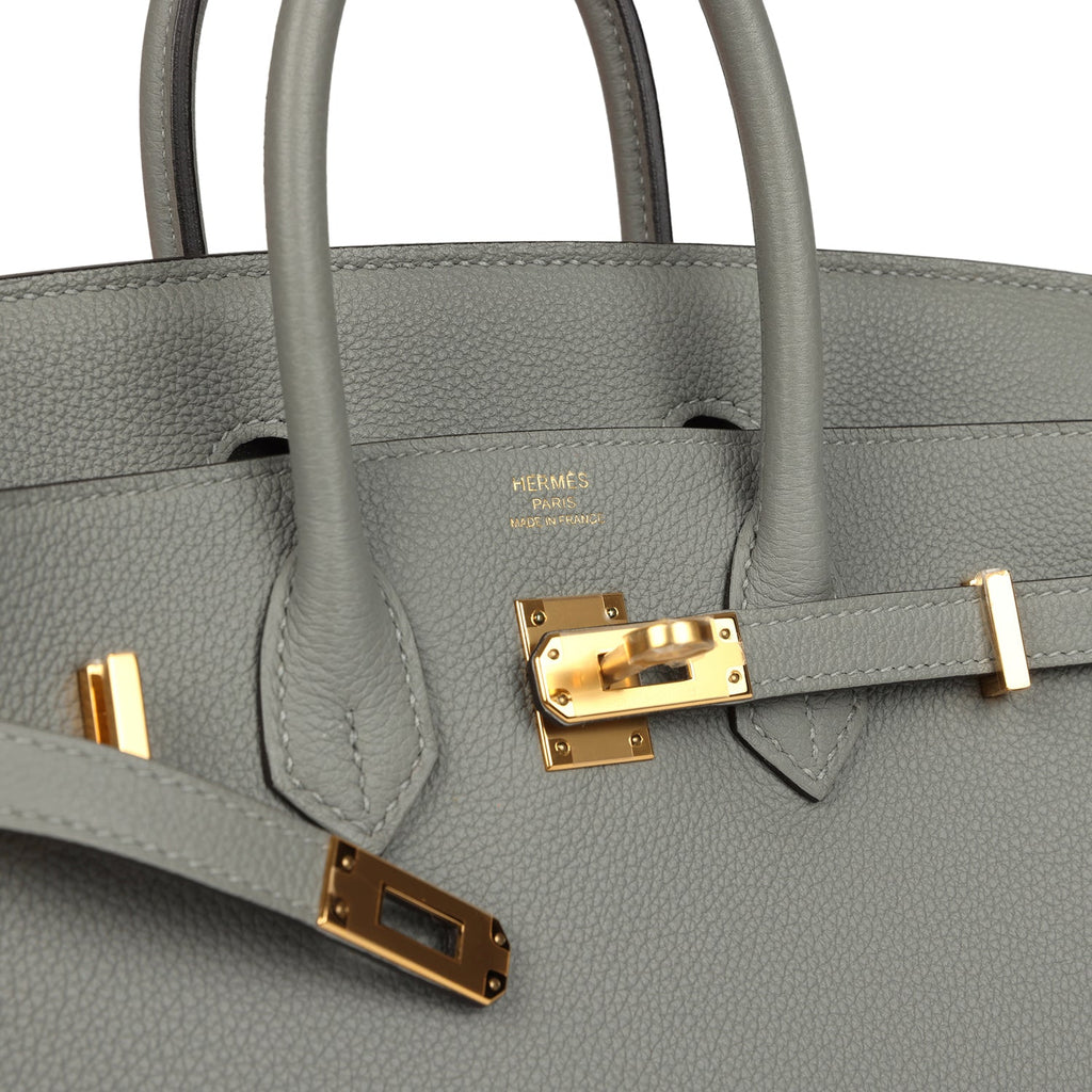 Hermes Birkin 25 Gris Mouette Togo Gold Hardware