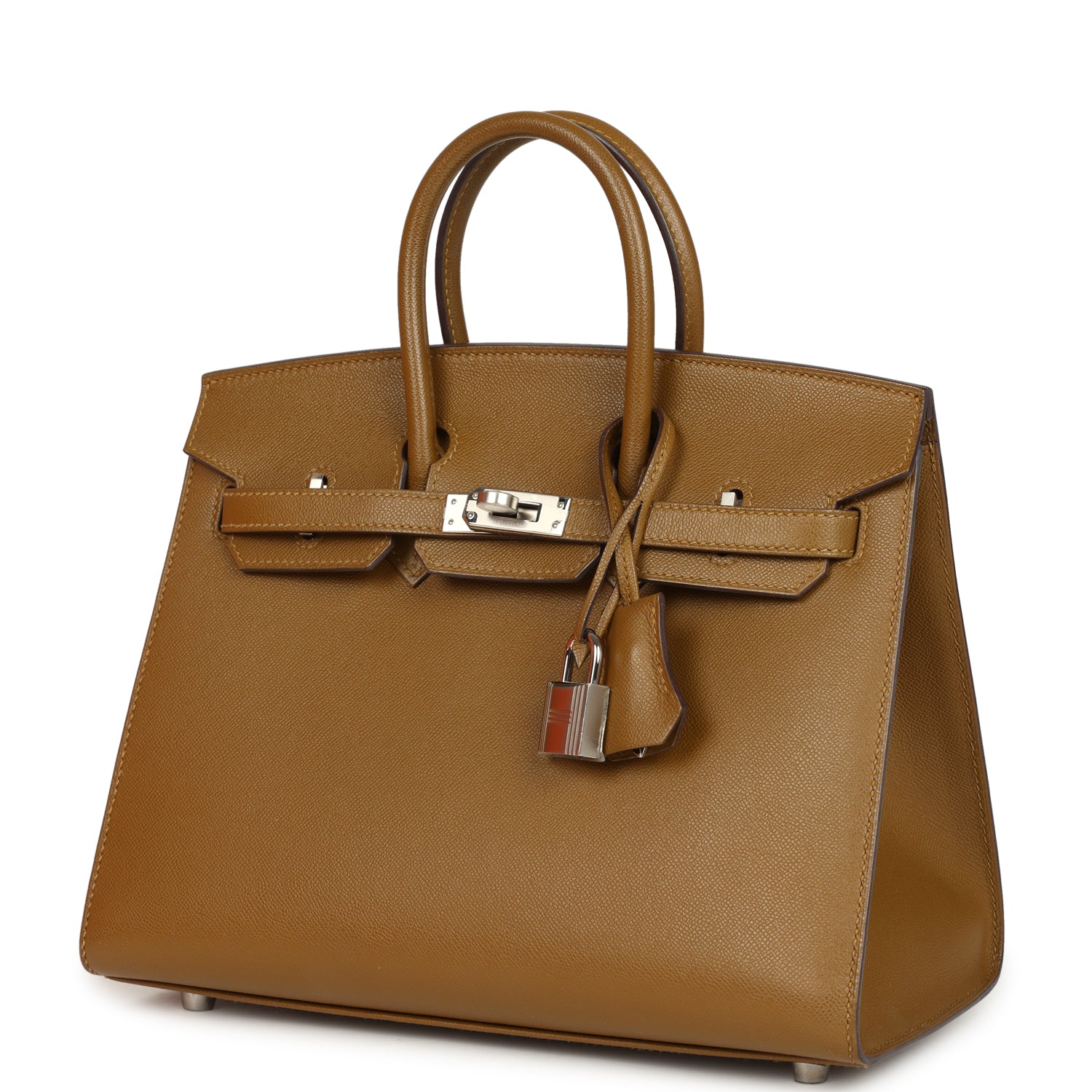 Pre-owned Hermes Birkin Sellier 25 Bronze Dore Madame Palladium Hardware