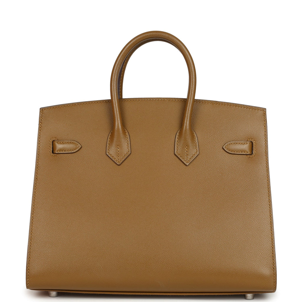 Pre-owned Hermes Birkin Sellier 25 Bronze Dore Madame Palladium Hardware