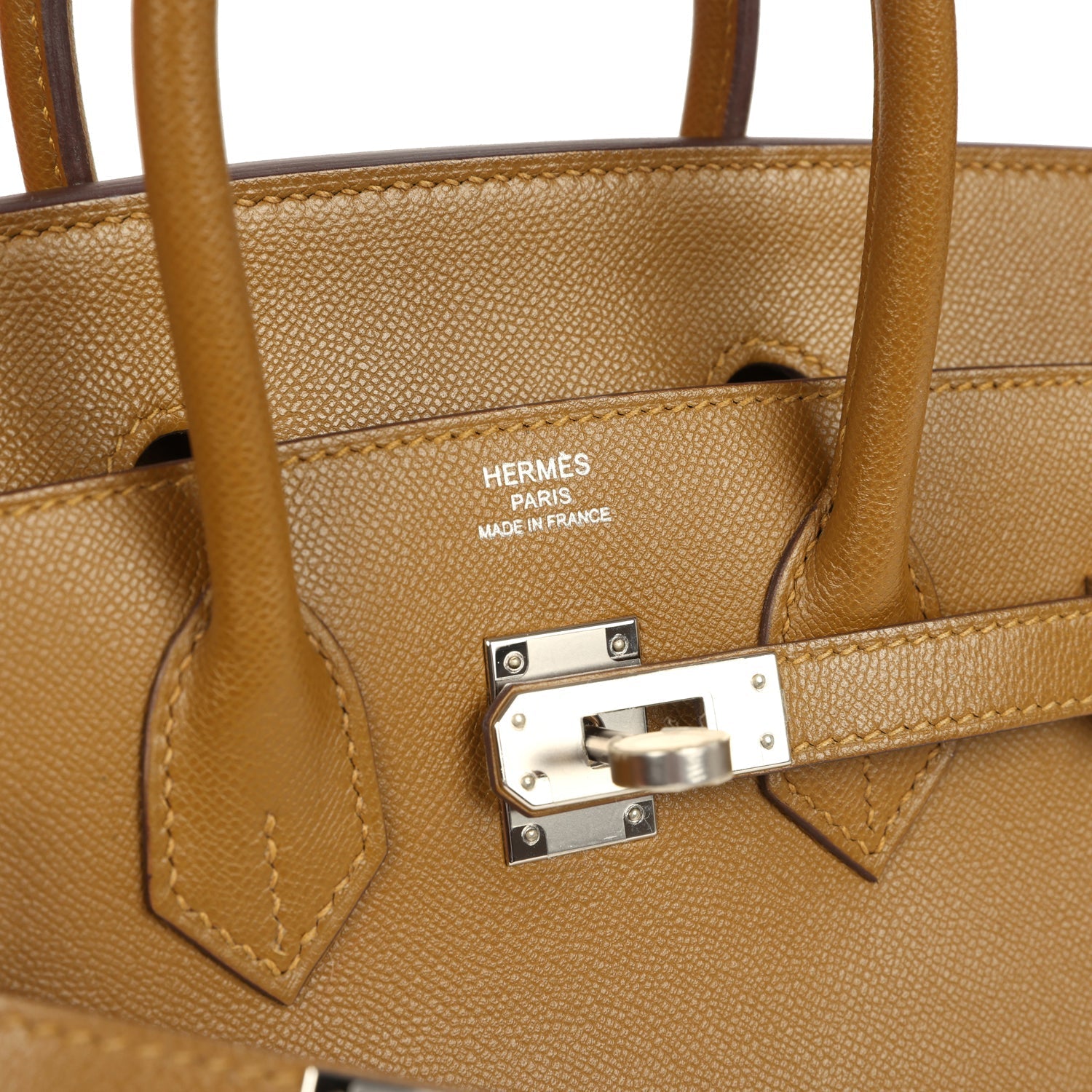Pre-owned Hermes Birkin Sellier 25 Bronze Dore Madame Palladium Hardware