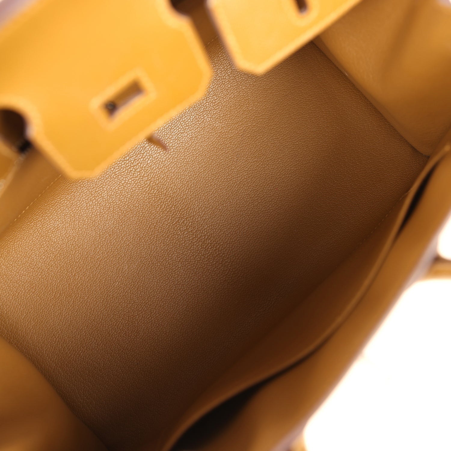 Pre-owned Hermes Birkin Sellier 25 Bronze Dore Madame Palladium Hardware