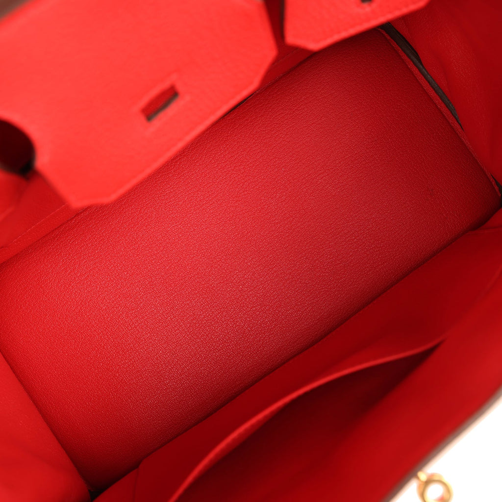 Pre-owned Hermes Birkin 30 Rouge de Coeur Togo Gold Hardware