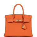 Hermes Birkin 30 Orange Togo Gold Hardware