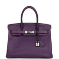 Pre-owned Hermes Birkin 30 UItraviolet Clemence Palladium Hardware