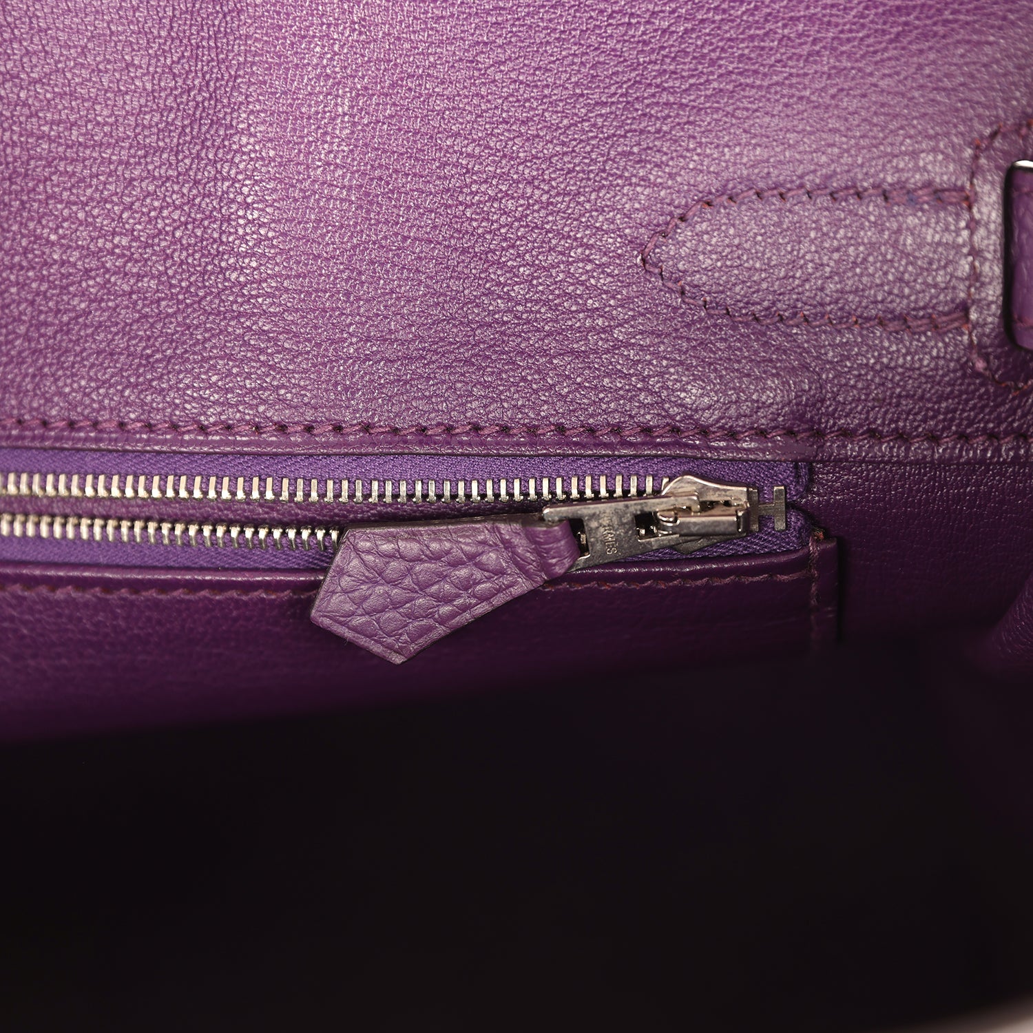Pre-owned Hermes Birkin 30 UItraviolet Clemence Palladium Hardware