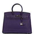 Pre-owned Hermes Birkin 35 Violet Togo Palladium Hardware