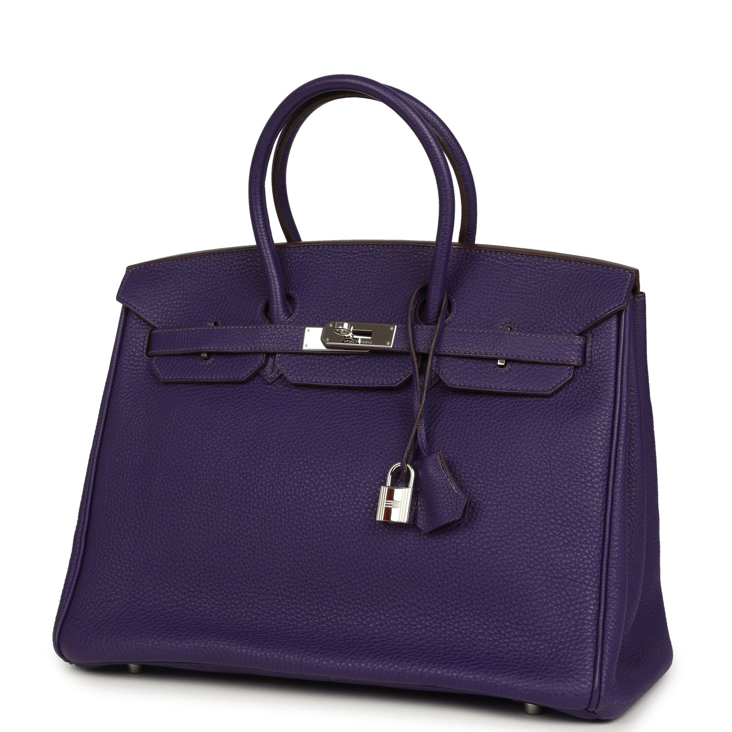 Pre-owned Hermes Birkin 35 Violet Togo Palladium Hardware