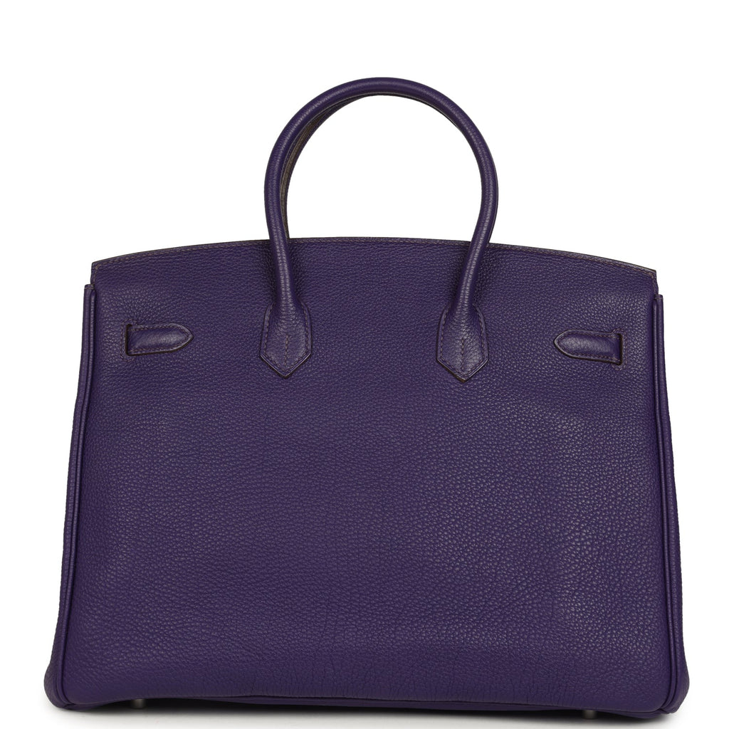Pre-owned Hermes Birkin 35 Violet Togo Palladium Hardware
