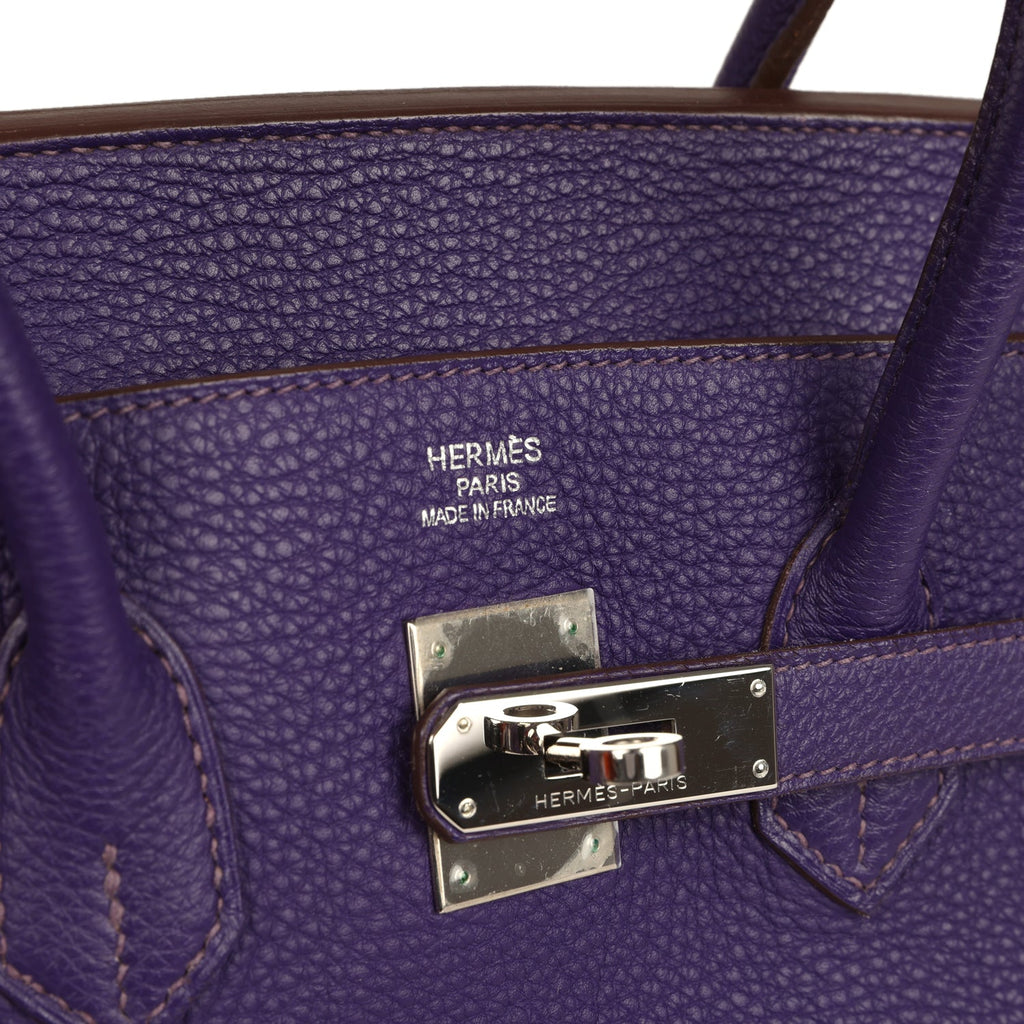 Pre-owned Hermes Birkin 35 Violet Togo Palladium Hardware