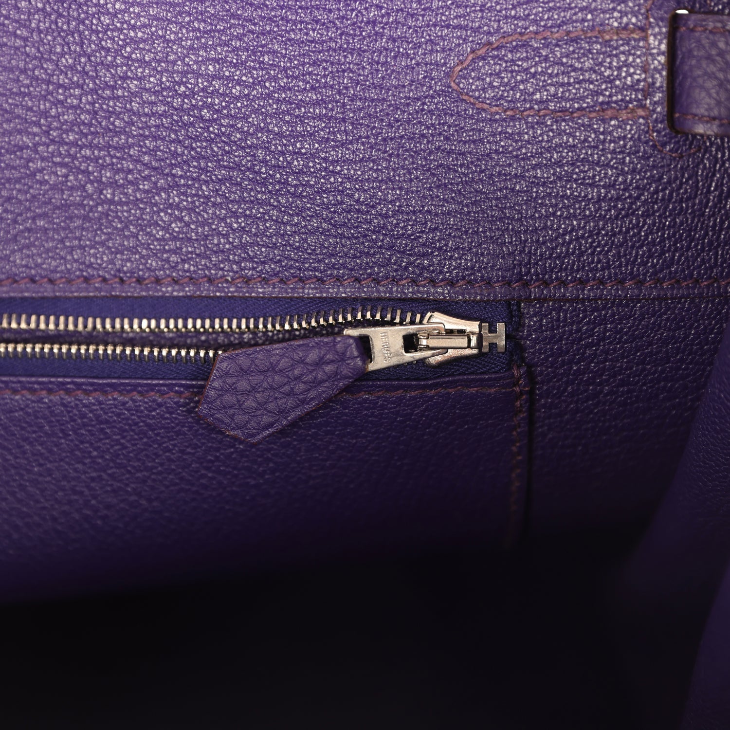 Pre-owned Hermes Birkin 35 Violet Togo Palladium Hardware