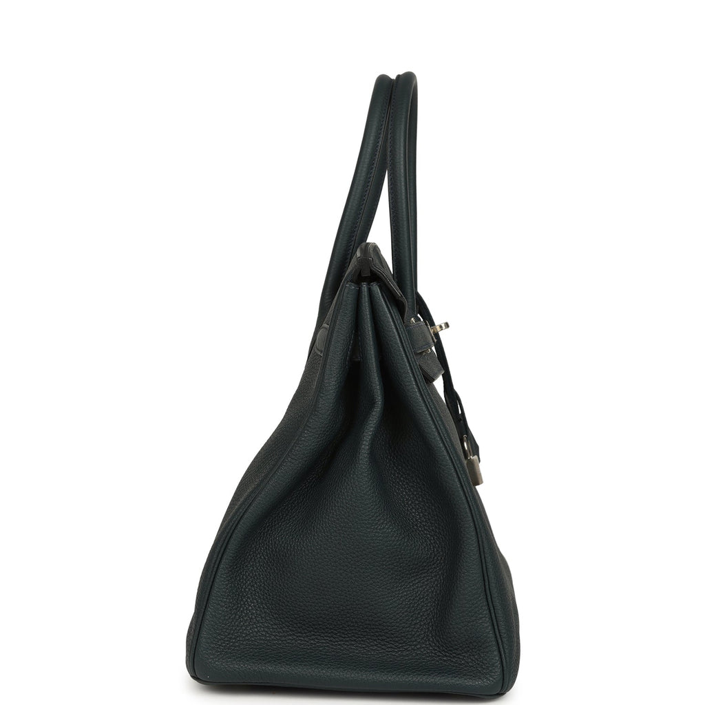 Pre-owned Hermes Birkin 35 Vert Rousseau Togo Palladium Hardware