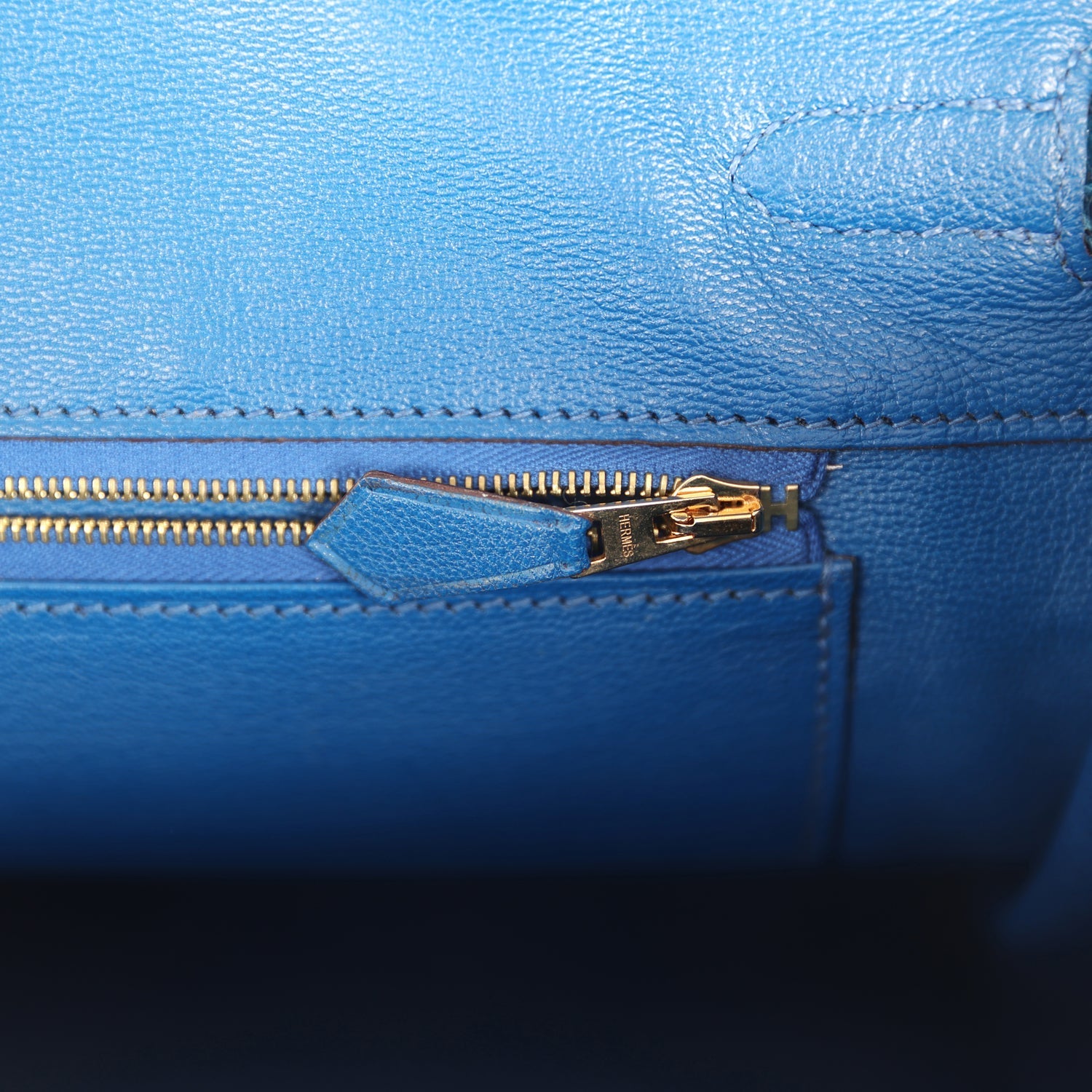 Pre-owned Hermes Birkin 35 Mykonos Shiny Porosus Crocodile Gold Hardware