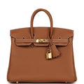 Hermes Birkin 25 Gold Togo Gold Hardware