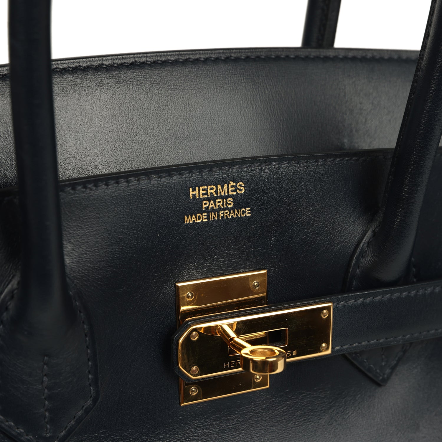 Pre-owned Hermes Birkin 35 Bleu Navy Box Gold Hardware
