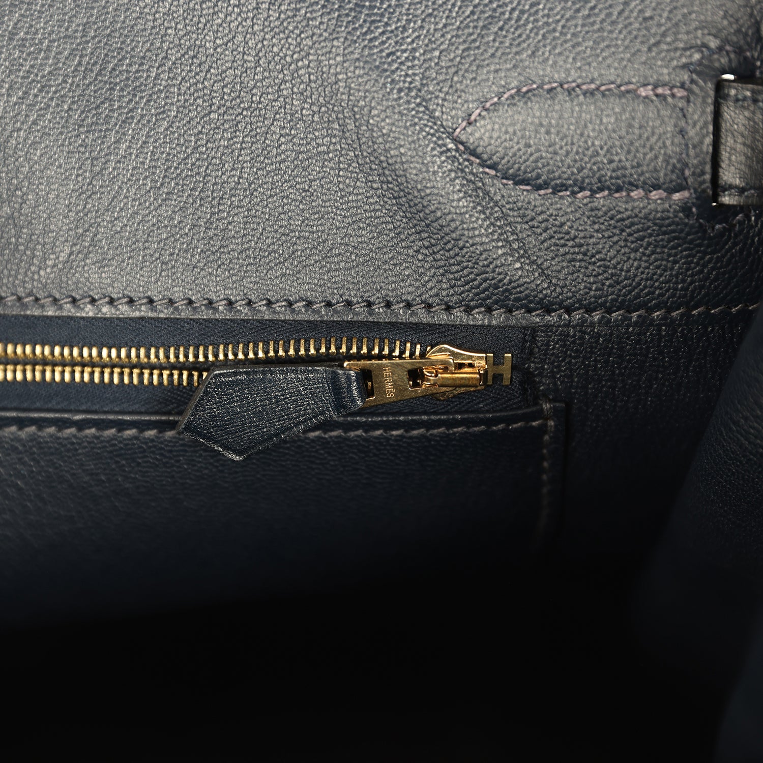 Pre-owned Hermes Birkin 35 Bleu Navy Box Gold Hardware