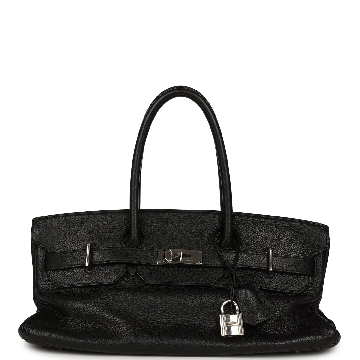 Vintage Hermes Shoulder Birkin 42 JPG Black Clemence Palladium Hardware
