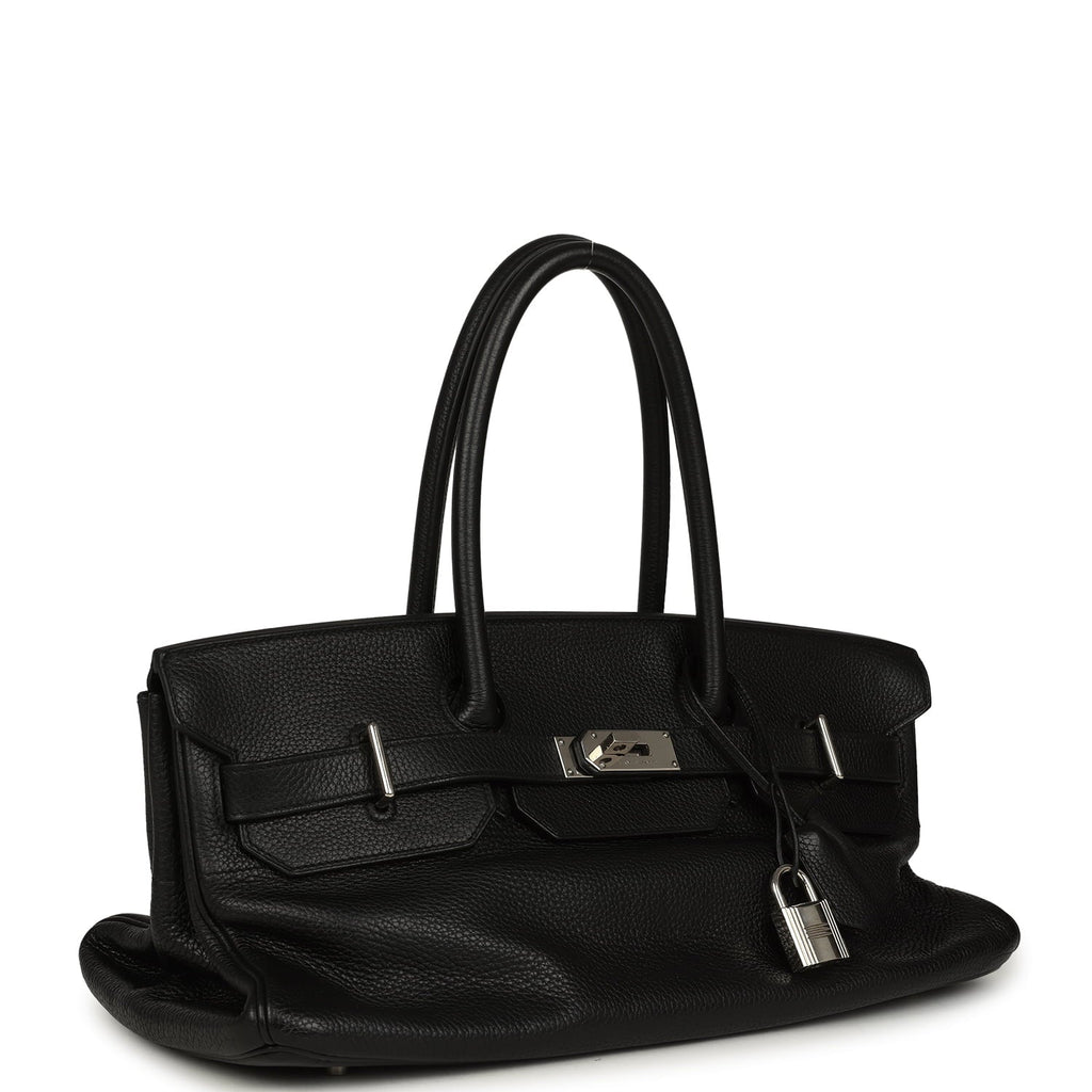 Vintage Hermes Shoulder Birkin 42 JPG Black Clemence Palladium Hardware