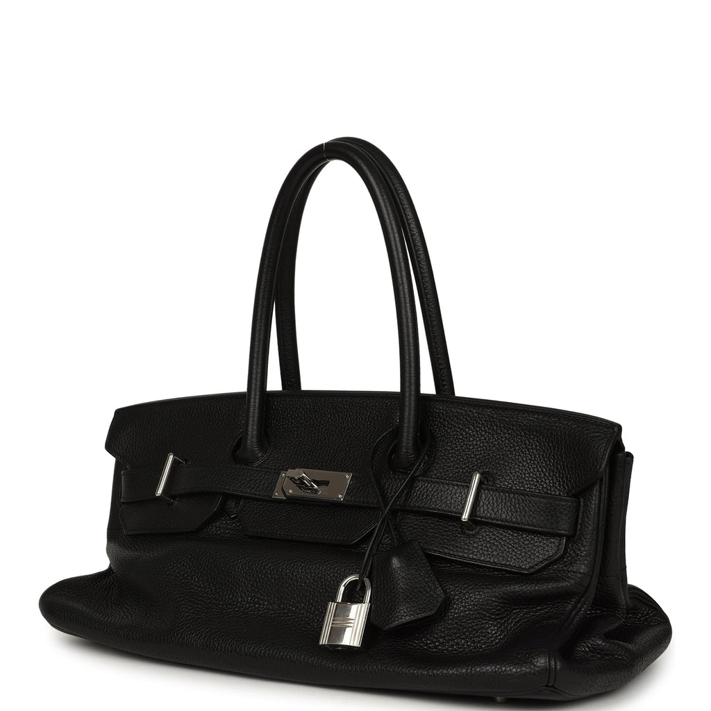 Vintage Hermes Shoulder Birkin 42 JPG Black Clemence Palladium Hardware